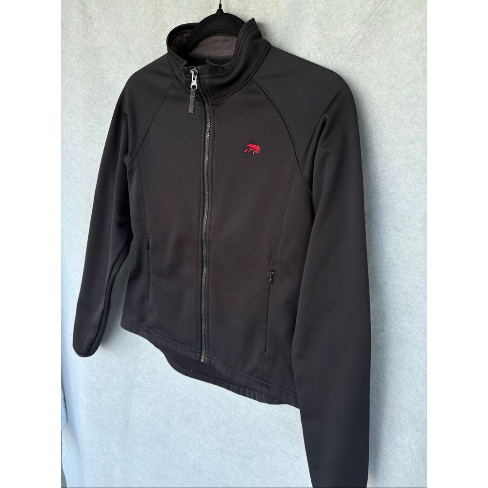 Perlis Women XS Black Softshell Jacket Full Zip Lightweight Crawfish Logo Preppy